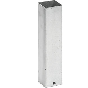 Bodenhülse für Sperrpfosten, vierkant, 70 x 70 mm, feuerverzinkt, nicht abschließbar.