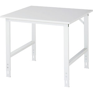 Arbeitstisch ESD-Platte, Höhe 800 - 850 mm, Gestellfüße BxT 60 x 30 mm, BxT 1000 x 1000 mm.