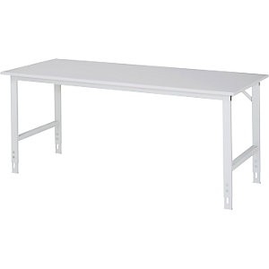 Arbeitstisch ESD-Platte, Höhe 800 - 850 mm, Gestellfüße BxT 60 x 30 mm, BxT 2000 x 800 mm.