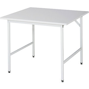 Arbeitstisch ESD-Platte, Höhe 800 - 850 mm, Gestellfüße BxT 30 x 30 mm, BxT 1000 x 1000 mm.