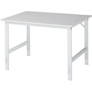 Arbeitstisch ESD-Platte, Höhe 800 - 850 mm, Gestellfüße BxT 60 x 30 mm, BxT 1250 x 1000 mm.