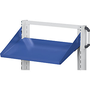 Ablageboden, schräg, Breite 800 mm, Tiefe 250 mm, blau.