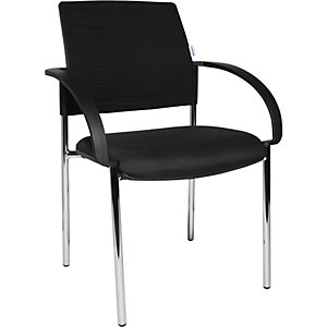 Besucherstühle, VE 2 Stück, Rückenlehne netzbespannt, schwarz, Sitz schwarz.