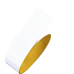 Bodenmarkierungsband aus Flachstahl, Breite 75 mm, Rollenlänge 1,5 m, weiß.
