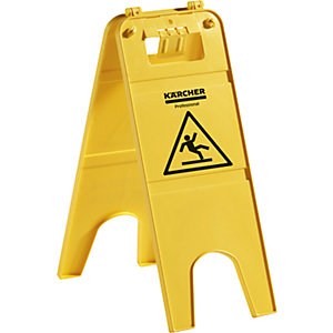 Aufsteller Warnschild mit Symbol Rutschgefahr, Höhe 500 mm, ab 2 Stk, gelb.