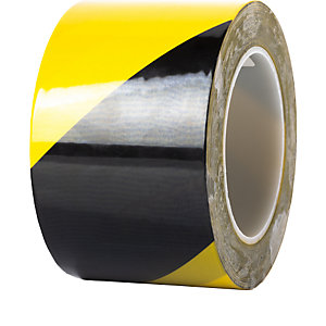 Bodenmarkierungsband, extrastark, Breite 75 mm, Stärke 0,2 mm, gelb/schwarz.