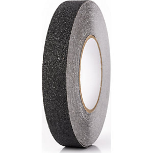 Bodenmarkierungsband, rutschfest, Breite 25 mm, schwarz.
