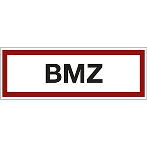 Brandschutzkennzeichen für die Feuerwehr, BMZ, VE 10 Stk, Folie, LxH 420 x 148 mm.