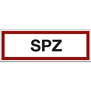 Brandschutzkennzeichen für die Feuerwehr, SPZ, VE 10 Stk, Kunststoff, LxH 297 x 105 mm.