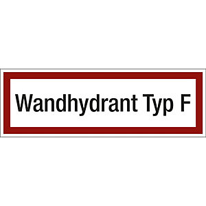 Brandschutzkennzeichen für die Feuerwehr, Wandhydrant Typ F, VE 10 Stk, Kunststoff, langnachleuchtend, LxH 150 x 50 mm.