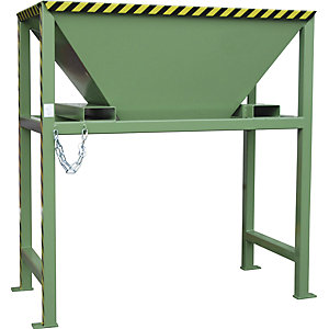 Befülltrichter, LxBxH 980 x 1980 x 2050 mm, für Bodenbefestigung, resedagrün.