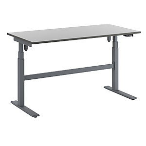 Arbeitstisch, elektrisch höhenverstellbar - Tragkraft 200 kg, Höhe 665 - 1150 mm, HPL-Platte weiß, BxT 1600 x 800 mm.