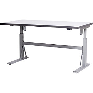 Arbeitstisch, elektrisch höhenverstellbar - Tragkraft 350 kg, Höhe 680 - 1165 mm, HPL-Platte weiß, BxT 1200 x 800 mm.