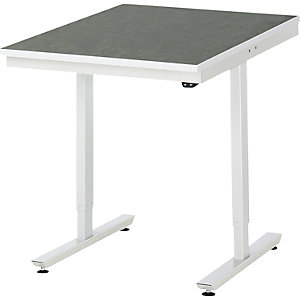 Arbeitstisch, elektrisch höhenverstellbar Serie Adlatus, Linoleumbelag, Höhe 720 - 1120 mm, BxT 750 x 1000 mm.