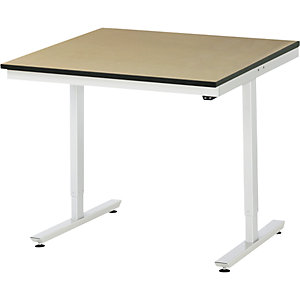 Arbeitstisch, elektrisch höhenverstellbar Serie Adlatus, MDF-Platte, Höhe 720 - 1120 mm, BxT 10000 x 1000 mm.