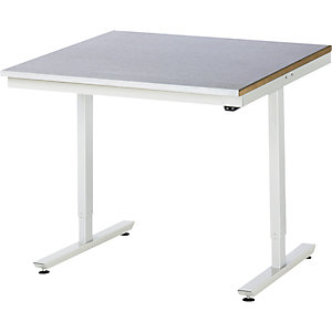 Arbeitstisch, elektrisch höhenverstellbar Serie Adlatus, Stahlblechplatte, Höhe 720 - 1120 mm, BxT 1000 x 1000 mm.