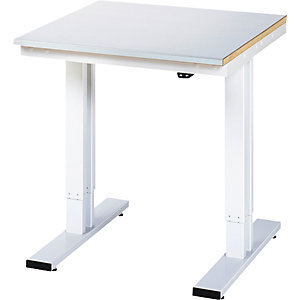 Arbeitstisch, elektrisch höhenverstellbar, Höhe 720 - 1120 mm, Stahlblechplatte, BxT 750 x 800 mm.