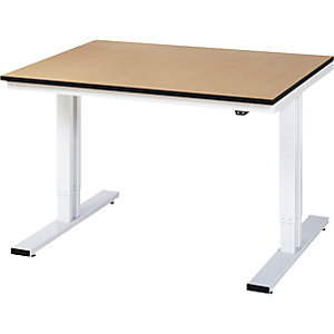 Arbeitstisch, elektrisch höhenverstellbar, Höhe 720 - 1120 mm, MDF-Platte, BxT 1250 x 1000 mm.
