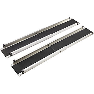 Auffahrrampe mit Anti-Rutsch Beschichtung, 3-fach verstellbar, Länge bis 2440 mm.