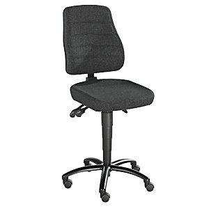 Arbeitsdrehstuhl, Textilbezug, mit Rollen.