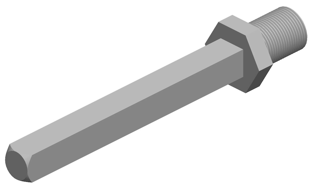 HERMAT Wechselstift für Türdrücker 4208.V, VK 8 mm, Eisen, 110 mm