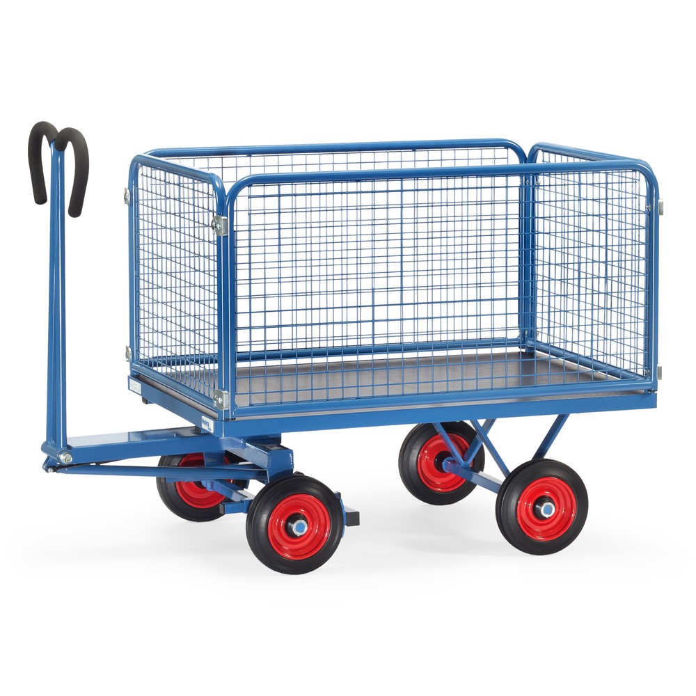 fetra® Handpritschenwagen mit Drahtgitterwänden