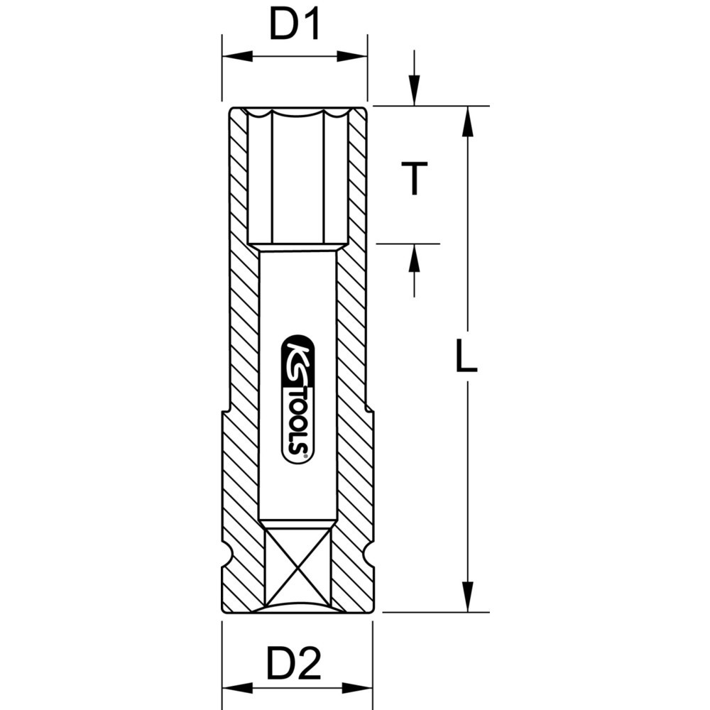 KS Tools Alu-Felgen Kraft-Stecknuss, lang