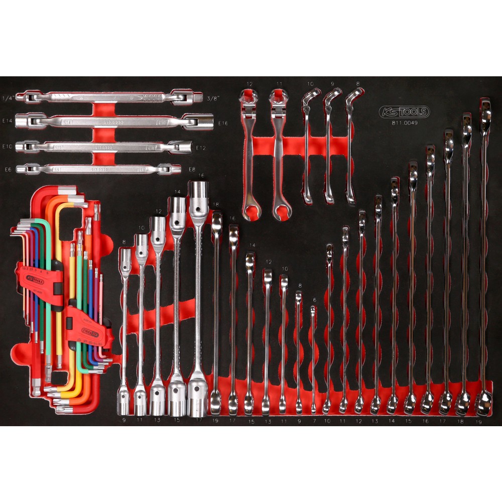 KS Tools Schraubenschlüssel-Satz in Schaumstoffeinlage, 49-tlg